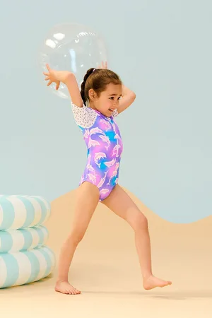 Hatley Purple Airbrush Dolphins Rash Vest 1 Piece 4 Years (104cm)