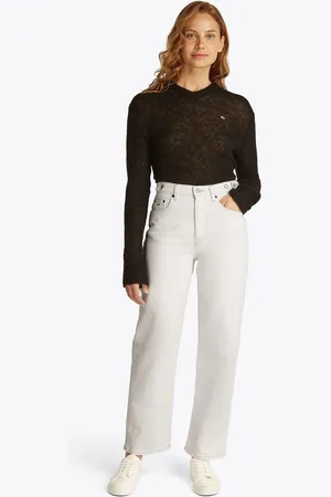 Tommy Hilfiger White Layla High Rise Slim Straight Jeans W30 L30