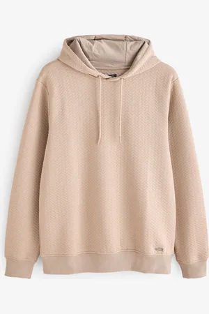 Threadbare Brown Jacquard Textured Pull-Over Hoodie L