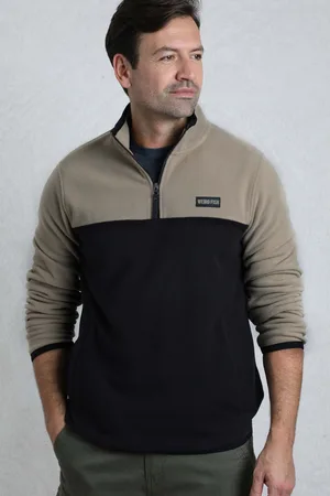 Weird Fish Black Tristan Colour Block Micro Fleece XL