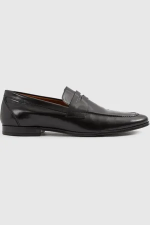 Reiss Mens Bray Leather Patent Leather Saddle Loafers