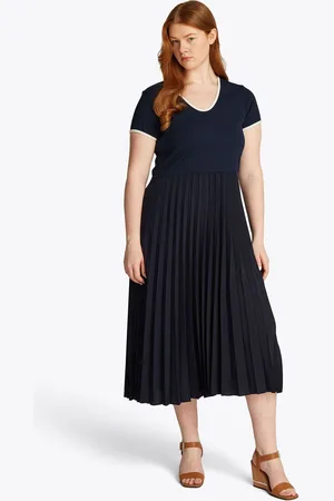 Tommy Hilfiger Curve Contrast Soft V-Neck Dress AU 18