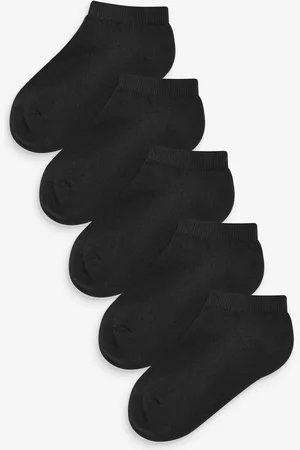 Next Black 5 Pack Cotton Rich Cushioned Sole Trainer Socks 12.5-3.5