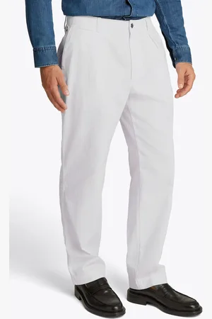 Tommy Hilfiger White Murray Herringbone Chino Trousers W34 L32