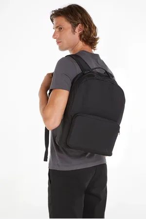 Calvin Klein Mens Black Zip Campus Backpack