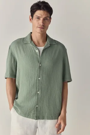 Next 100% Cotton Relaxed Fit Short Sleeve Cheesecloth Shirt M
