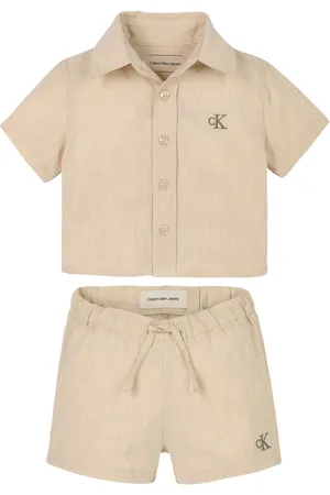 Calvin Klein Grey Soft Linen Shorts Set 3