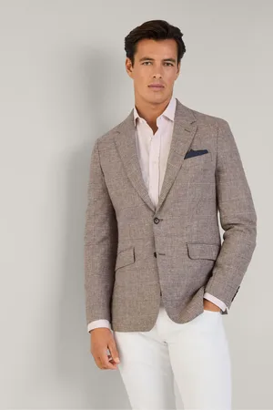 Hackett Glen Check Linen Blazer 46 R
