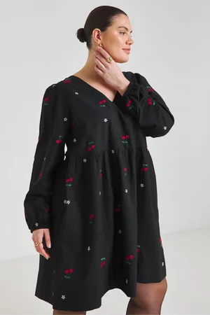 Simply Be Embroidered Cherry Skater Dress AU 24