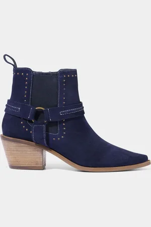 Joe Browns Blue Studded Premium Suede Western Ankle Boots AU 6 (EU 37)