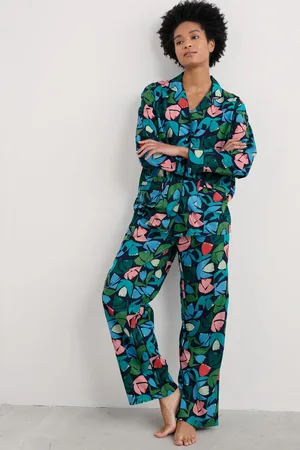 Seasalt Cornwall Black Multi View Point 100% Cotton Pyjamas AU 12
