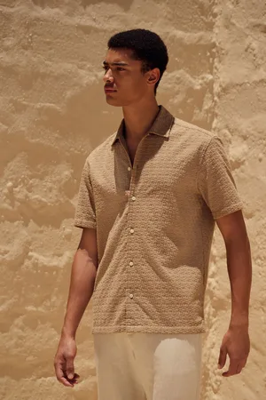 Next 100% Cotton Waffle Texture Short Sleeve Shirt XXL