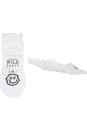 Wild Feet Mens No Show Funny Faces Socks 6 Pack