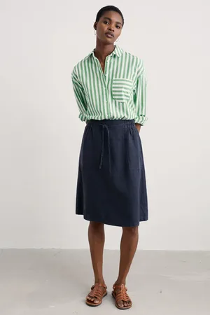 Seasalt Cornwall Pepper Moth 100% Linen Skirt AU 16