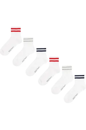 Wild Feet Mens Cushioned Sports With Arch Support Ankle Socks 6 Pack