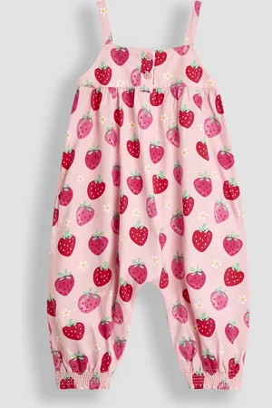 JoJo Maman Bébé Pink Strawberry Button Front Jumpsuit 6