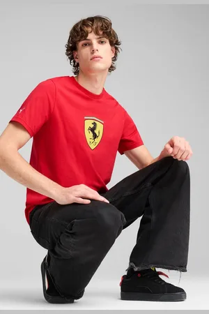 PUMA Red Mens Scuderia Ferrari Race Coloured Big Shield T-Shirt XXL