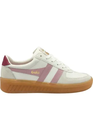 Gola White Ladies Grandslam Elite Leather Lace-Up Trainers eu43uk9