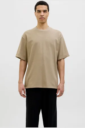 JACK & JONES Cream 100% Cotton Combed Jersey Crew Neck T-Shirt S