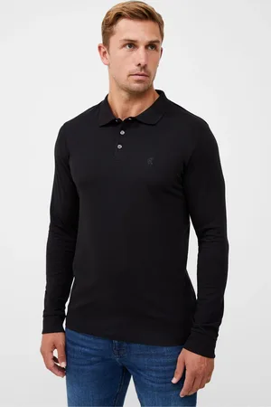 French Connection Long Sleeve Polo Shirts 2 Pack L