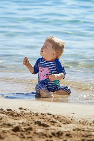 Peppa Pig Boys JoJo Maman Bébé Blue UPF 50 1-Piece Sun Protection Suit