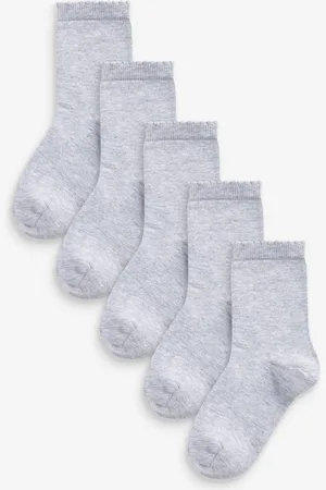 Next Girls 5 Pack Cotton Rich School Ankle Socks