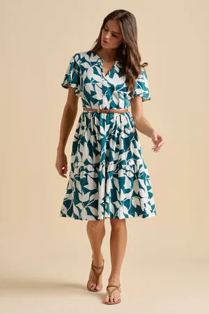 Brakeburn Woodland Leaves Knee Length Dress AU 12