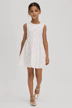 Reiss Girls Ivory Mabel 9-13 yrs Cotton Broderie Lace Dress