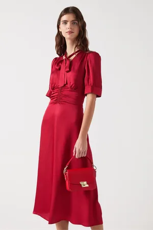 LK Bennett Hetty Rio Viscose Hammered Satin Dress AU 12