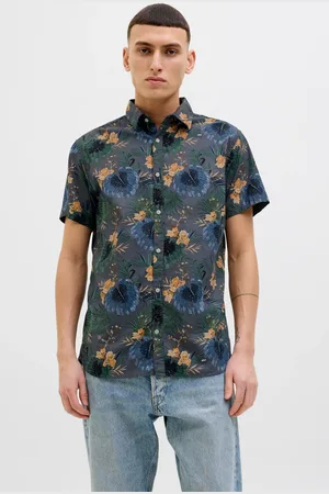 JACK & JONES Hawaiian Resort Short Sleeve 100% Cotton Shirt XL