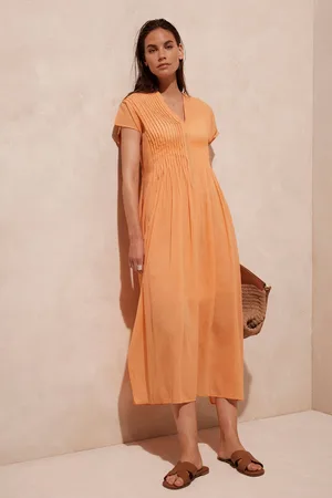 mint&berry Pleated 100% Cotton Maxi Dress XS