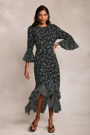 mint&berry Floral Print Midi Dress AU 14
