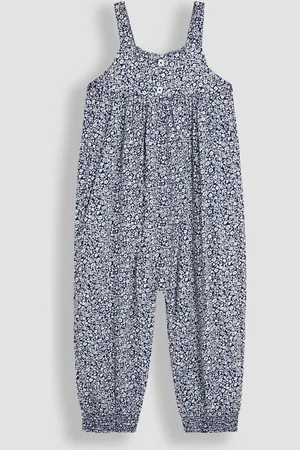 JoJo Maman Bébé Navy Ditsy Floral Button Front Jumpsuit 12