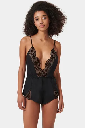 BlueBella Genevieve Luxury Satin Black Teddy AU 14
