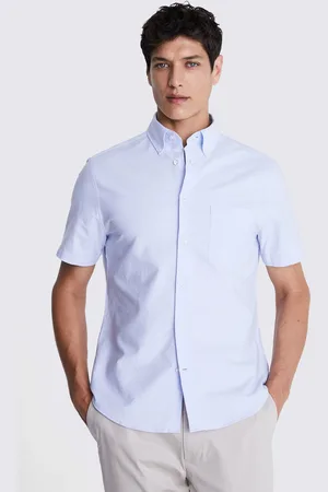 Moss Short Sleeve Washed Oxford 100% Cotton Shirt XL