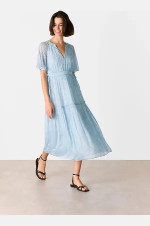 Whistles Bamboo Leaves Gathered Dress AU 18