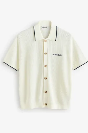 Guess Embroidered Logo Short Sleeve Knit 100% Cotton Polo Shirt XL
