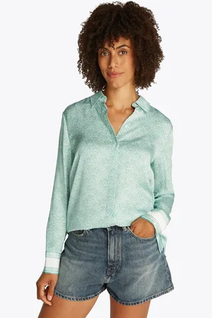 Tommy Hilfiger Regular Fit Satin Long Sleeve Shirt AU 10