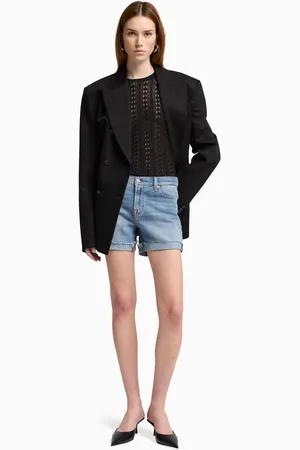 7 for all Mankind Mid Roll Shore Shorts With Frayed Hem 29W x 31R (UK 29 R)