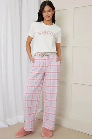 Threadbare Pink Check 100% Cotton Appliqué Pyjamas Set AU 16