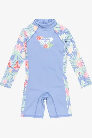 Roxy Blue Tropical Story Print Long Sleeve SwimSuit 2 Years (92cm)