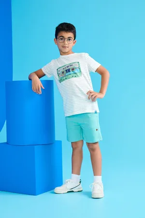 Hatley Blue Mix Tape T-Shirt and Shorts Set 8 Years (128 cm)