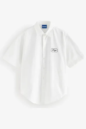 HUGO BOSS Patch Logo Short Sleeve 100% Cotton Shirt S