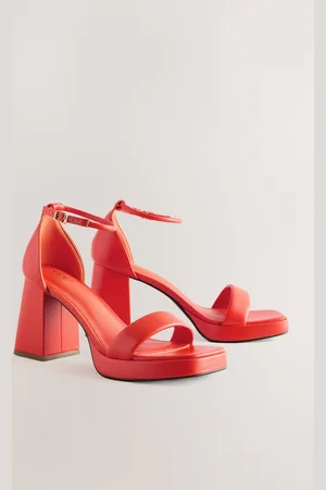 Next Orange Forever Comfort Square Toe Platform Flare Heels AU 6 (EU 37)