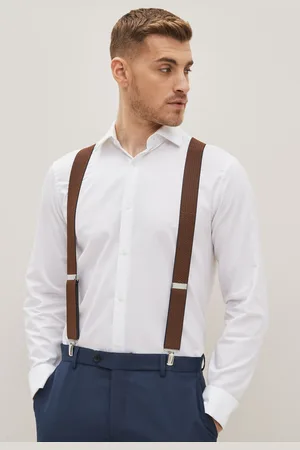 Next Mens Tan Textured Braces