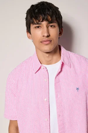 Next Stripe Seersucker Short Sleeve Shirt 4XL