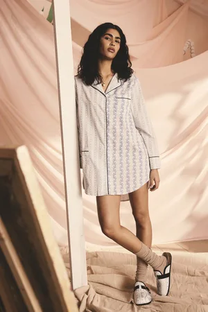 Cath Kidston Blue Print Mix 100% Cotton Nightshirt Pyjamas AU 24