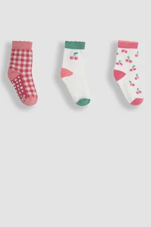 JoJo Maman Bébé Pink 3-Pack Printed Socks 2