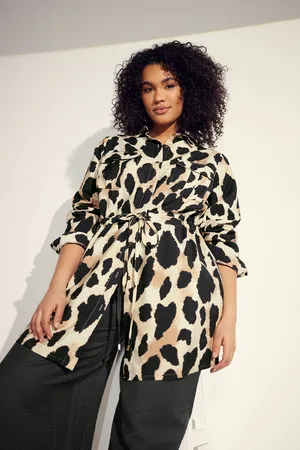 Evans Natural Animal Print Utility Tunic AU 22-24