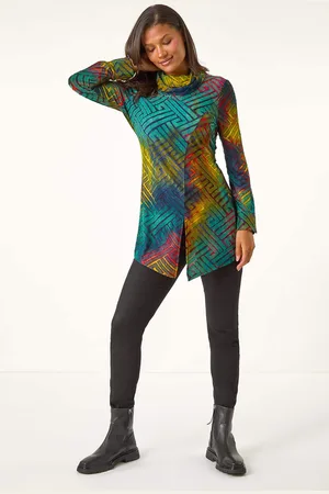Roman Red Geometric Textured Tunic AU 20